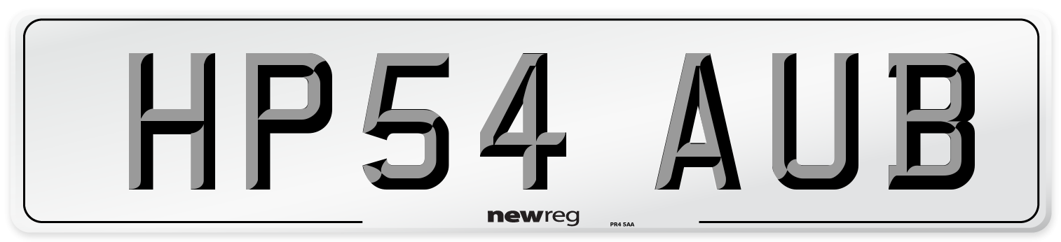 HP54 AUB Number Plate from New Reg